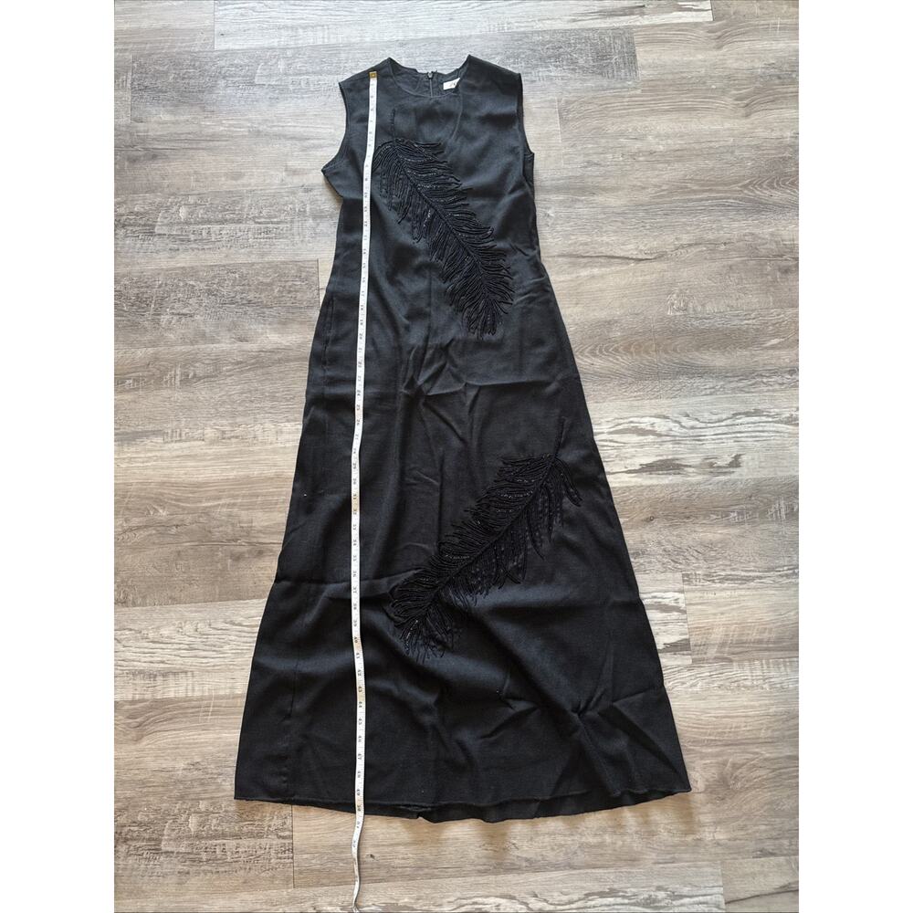 ZARA WOMAN SLEEVELESS EMBROIDERED MIDI DRESS ZW COLLECTION BLACK 6895/045 NEW - Picture 2 of 8